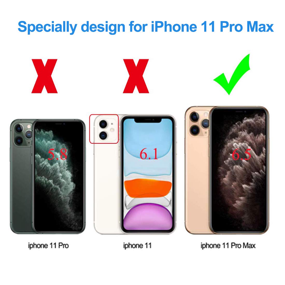 UCMDA Compatible with iPhone 11 Pro Max Case - Flexible Slim Clear Silicone Cover Case for iPhone 11 Pro Max 6.5 Inch 2019 - White Sakura