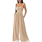 PRETTYGARDEN Jumpsuits for Women Summer 2026 Sleeveless Wide Leg Date Night Rompers Beach Vacation Cruise One Piece Outfits