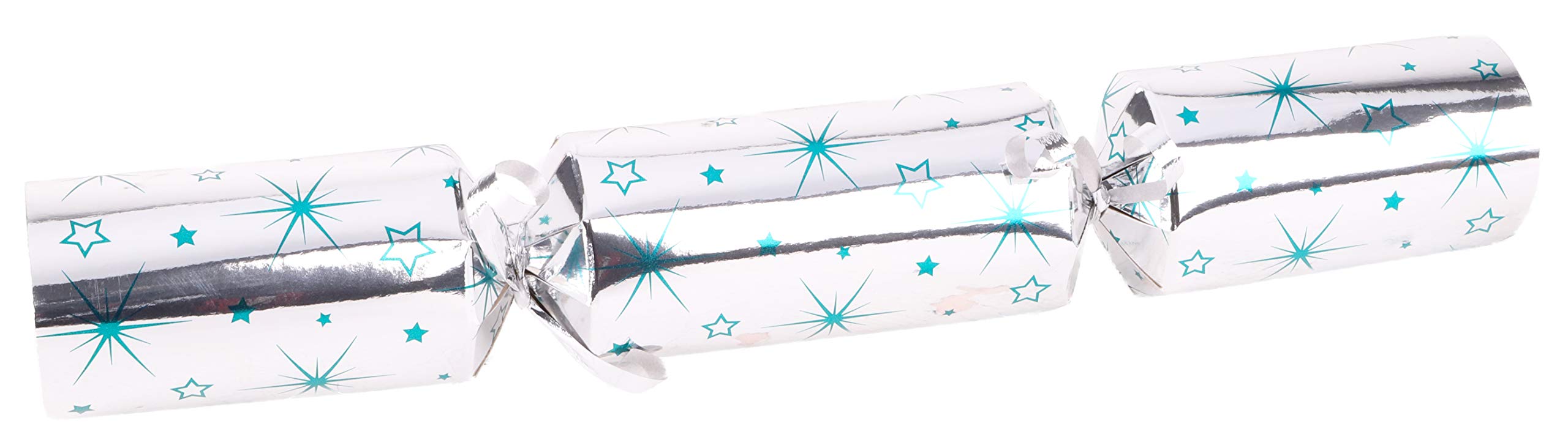 Toyland® 10 Turquoise + Silver Christmas Crackers 5 Turquoise 5
