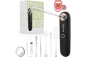 Voraiya Tonsil Stone Removal Vacuum Kit with 5 Mode Suction, 10 in 1 Electronic, Oral Irrigator, Tongue Scraper, Oral lamp & 5X Magnifying Mirror Included for Fresh Breath