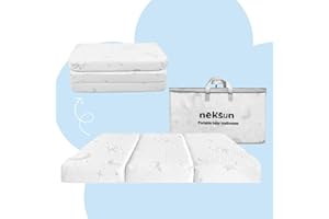 NEKSUN Pack and Play Mattress, 38x26 Trifold Memory Foam & High Density Foam Crib Mattress for Pack N Play, Travel Trifold Pack n Play Mattresses Pad for Baby Toddlers, Portable & Washable