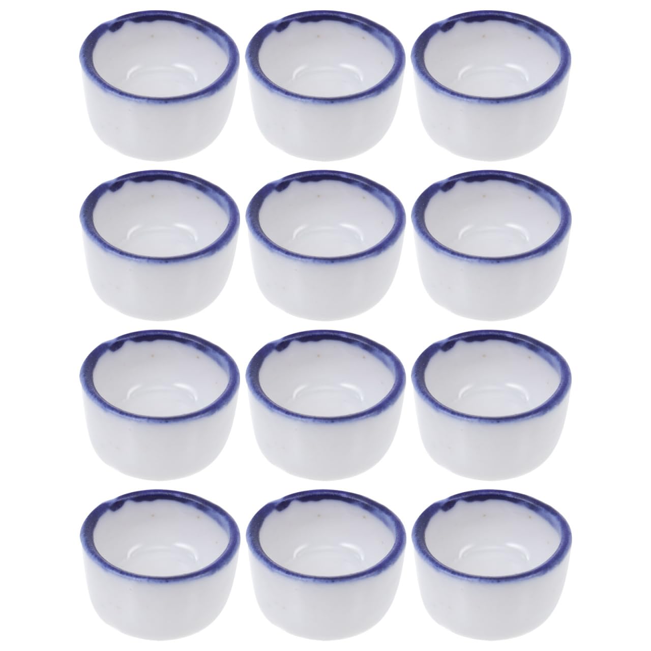 VILLCASE 12Pcs Small Porcelain Water Basins for Reptile Tanks Mini Ceramic Water Bowls for Spider Scorpion Feeding Small Pet Drinking Dishes for Bearded Dragon Gecko