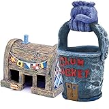 Spongebob Chum Bucket Krusty Krab Aquarium Ornament Set