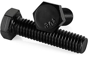 MELLEWELL 5/16-18 x 1-1/2" Hex Head Bolts, Fully Threaded, Stainless Steel 304(18-8) Bolt, Black Finish, Quantity 20