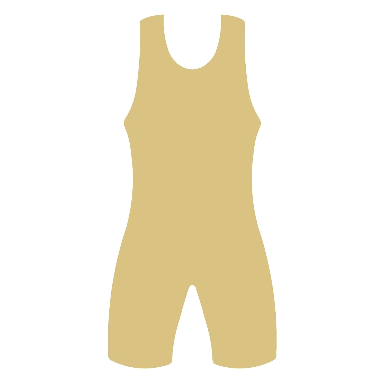 Wrestling Singlet Cutout Unfinished Wood Sports Cut Out