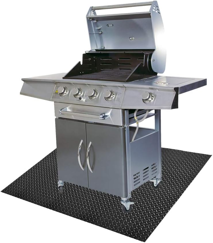 Mardili Gas Grill Mat Floor Protection for Backyard Outdoor, Deck & Patio, Black (120 * 75cm), 120cm*75cm