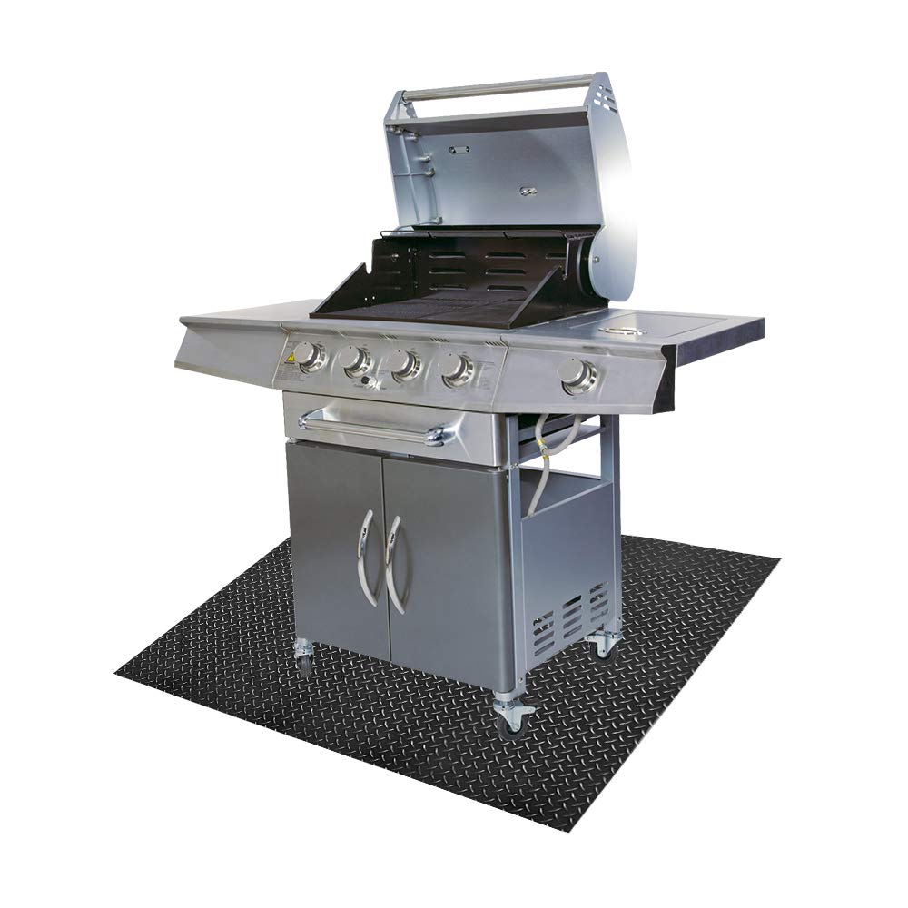 Mardili Gas Grill Mat Floor Protection for Backyard, Outdoor, Deck & Patio, Black (120 * 75cm)