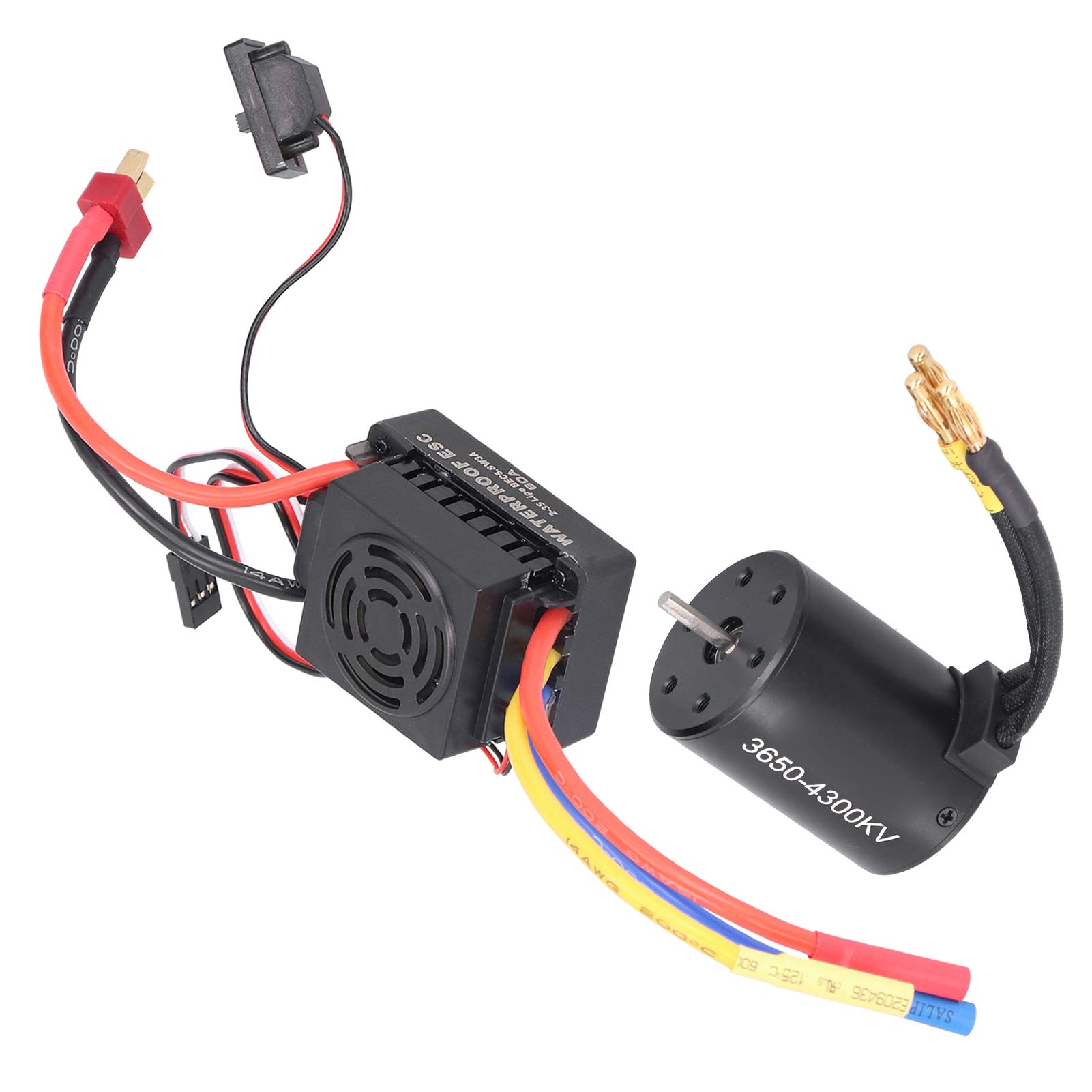VGEBY Waterproof Brushless Motor & ESC Set, 4300KV 60A for trx4/SCX10, 5.8V/3A BEC, Program Card Support