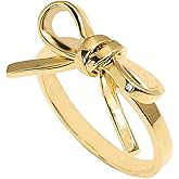GLMOCM Bow Ring for Women Gold Bow Knot Ring Adjustable Open Promise Rings for Women Dainty Jewelry