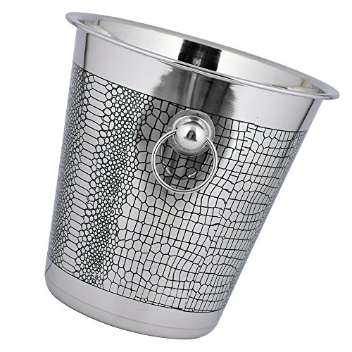 Kosma Designer Champagne Bucket | Wine ice Bucket - Stainless Steel Bottle Cooler, Size 21 x 21 cm | Beverage Bucket ( 4 Quart)
