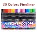 qianshan 30 Colors Fibre Tip 0.4MM Colored Fineliner Pen Fine Point Sketch Drawing Marker - perfect for coloring books for adults