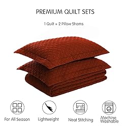 SunStyle Home Quilt Set King Rust Lightweight