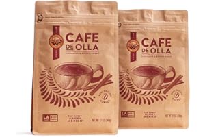 Café De Olla Ground Coffee, 12 Ounce (Pack of 2), Cinnamon and Brown Sugar Spiced Mexican Dark Roast Coffee by La Monarca Bakery