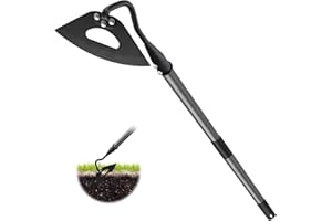 LILYVANE Garden Hoe for Weeding,Heavy Duty Weeding Hoe for Fast Weeds Grass Removal,Loosening Soil Digging Planting Ridging,55 Inch Long Handle,Hardened Hollow Eye Hoe Garden Tools for Garden Flower Beds