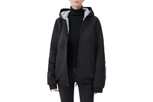 JiangWu Womens Fashion Fleece Sherpa Lined Hooded Coat Winter Thicken Warm Jacket