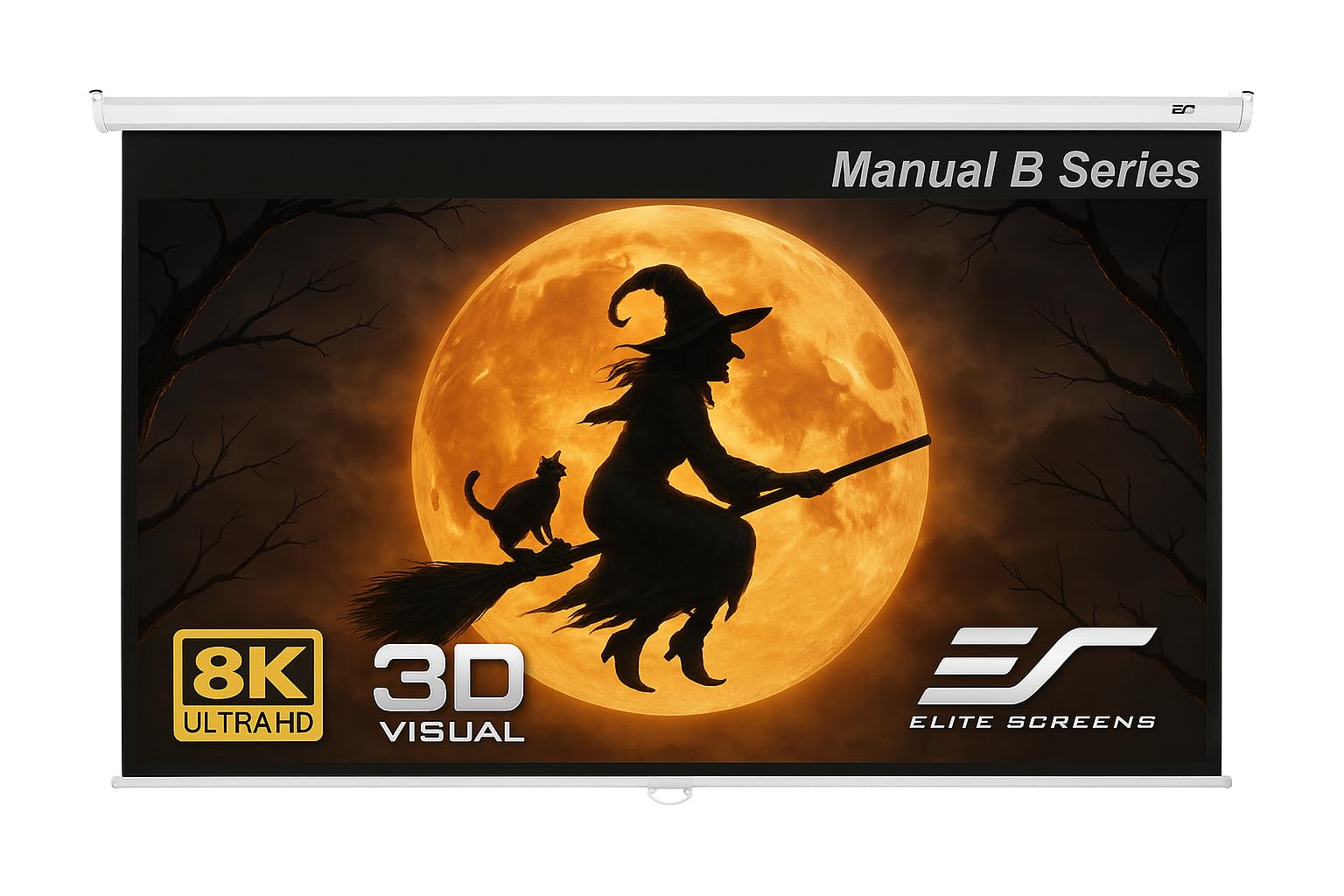 Photo 1 of Elite Screens Manual B, 100-INCH Manual Pull Down Projector Screen Diagonal 16:9 Diag 4K 8K 3D Ultra HDR HD Ready Home Theater Movie Office Presentation, M100H