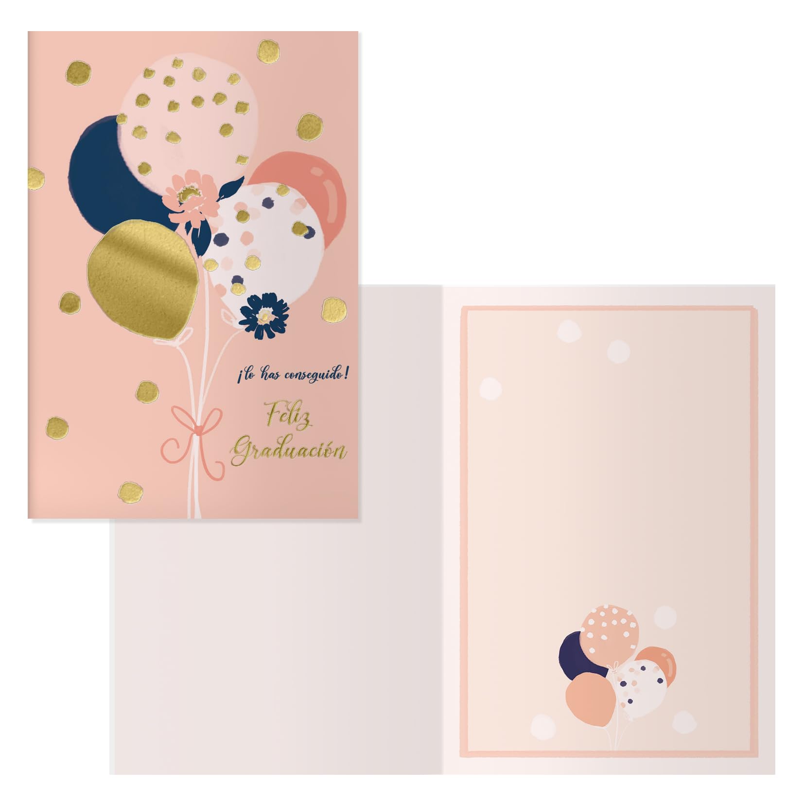 DOHE - Graduation Greeting Cards - Pack of 6 - Size: 11.5 x 17 cm (closed) - Includes envelope to store the card - Model Balloons