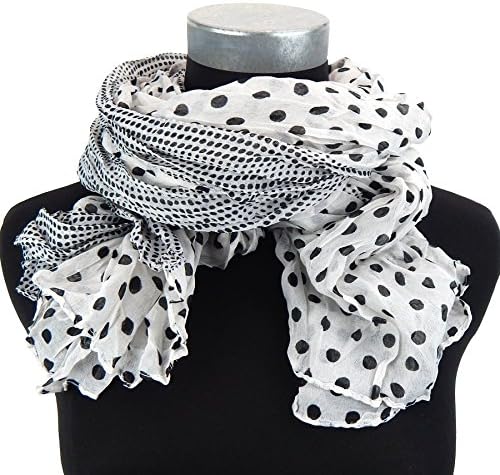 Ella Jonte Scarf shawl woman white black with polka dots casual-style