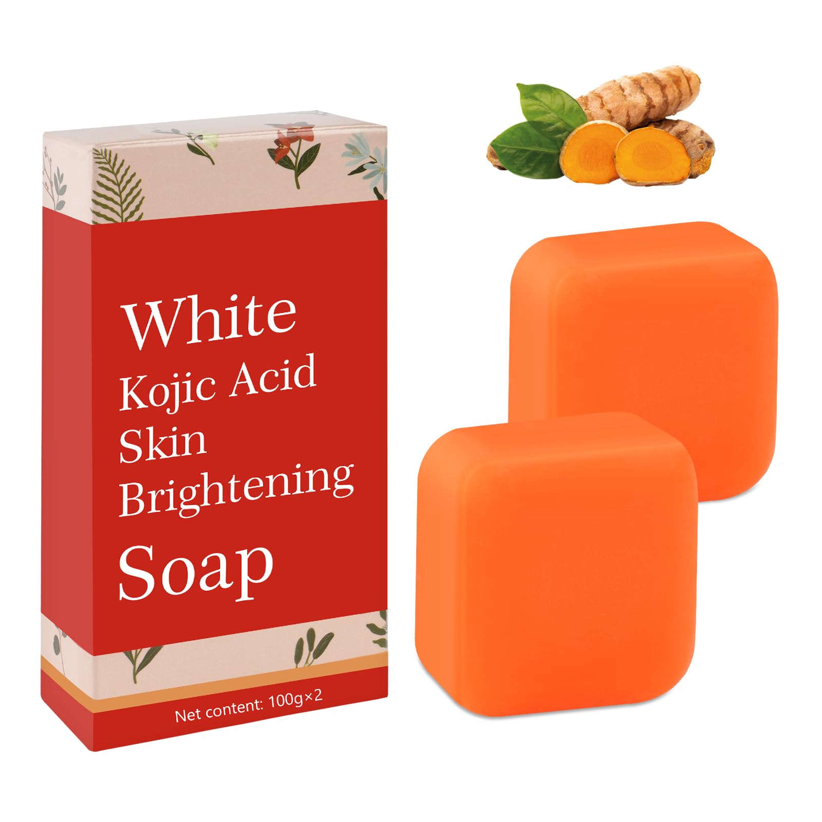 Pure Kojic Acid Skin Brightening Soap Bar 200g - Gentle Formula for Face & Body, Evens Skin Tone with Foaming Net, Safe for Sensitive Skin