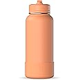 Hydrapeak 32oz Sport Insulated Water Bottle with Straw or Chug Lid, Leak & Spill Proof, Keeps Drinks Cold for 24 Hours, Hot for 12 Hours, Premium Stainless Steel Water Bottles (32oz, Apricot Crush)