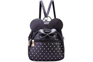KL928 Girls Bowknot Polka Dot Cute Mini Backpack Small Daypacks Convertible Shoulder Bag Purse for Women