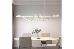 Modern LED Chandelier, 47.2 inch Kitchen Island Lighting Fixtures 3 Color Temperatures Pendant Light with Remote Control Dimm