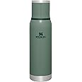 Stanley Adventure-to-Go Vacuum Bottle 25 oz | Wide Mouth with Leakproof Cup Lid | Keep Drinks Hot or Cold | Packable for Travel | Insulated Stainless Steel Thermos | BPA-Free | Hammertone Green