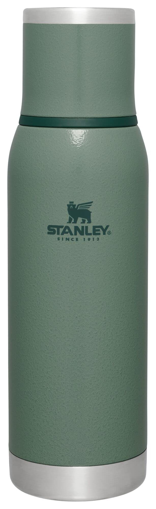 Photo 1 of Stanley Adventure-To-Go Vacuum Bottle 25 oz | Wide Mouth with Leakproof Cup Lid | Keep Drinks Hot or Cold | Packable for Travel | Insulated Stainless Steel Thermal Bottle | BPA-Free | Hammertone Green