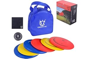 CROWN ME Disc Golf Set with 6 Discs and Starter Disc Golf Blue Bag