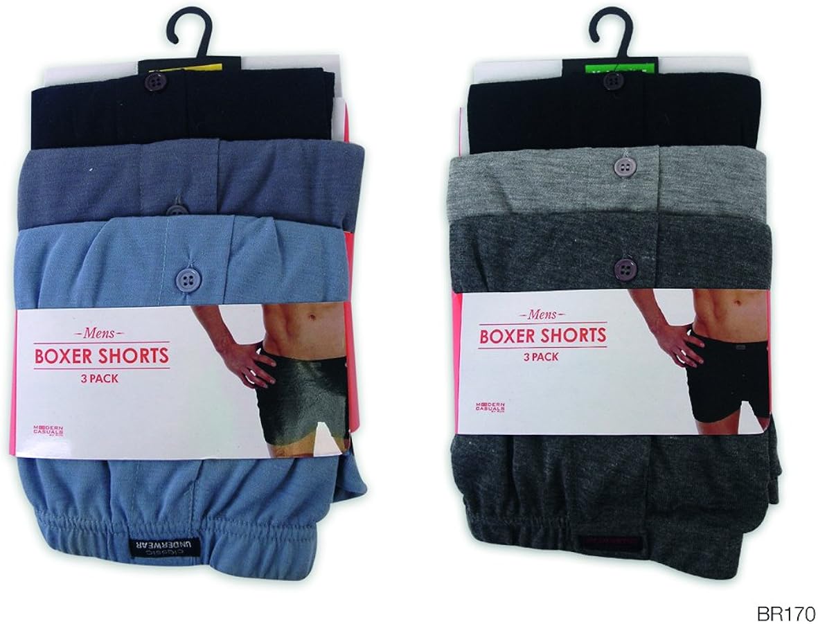 Fashion Friendly Mens Jersey Boxer Shorts 3 Pack (S, Navy) Amazon.co.uk Clothing