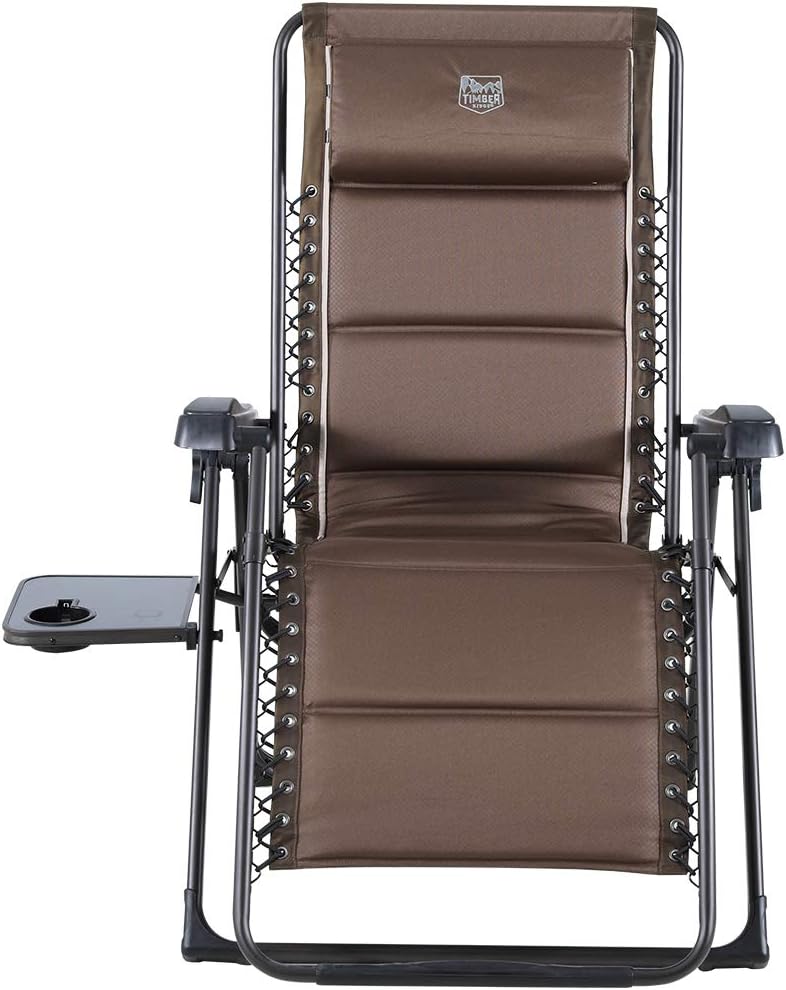 Timber Ridge Banyon Zero Gravity 350 lbs Weight Capacity Reclining Folding Patio Outdoor Lounge Chair, 22.0”W x 21.3”D x 44.1”H (LR-LGR063): Sports & Outdoors