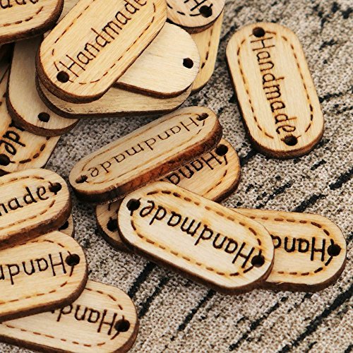NUOMI Wooden Handmade Tags Personalized Labels 300 Pieces Oval Wood Gift Tags with 2 Holes for Crafts Hanging/Sewing Embellishments - Thumbnail 4
