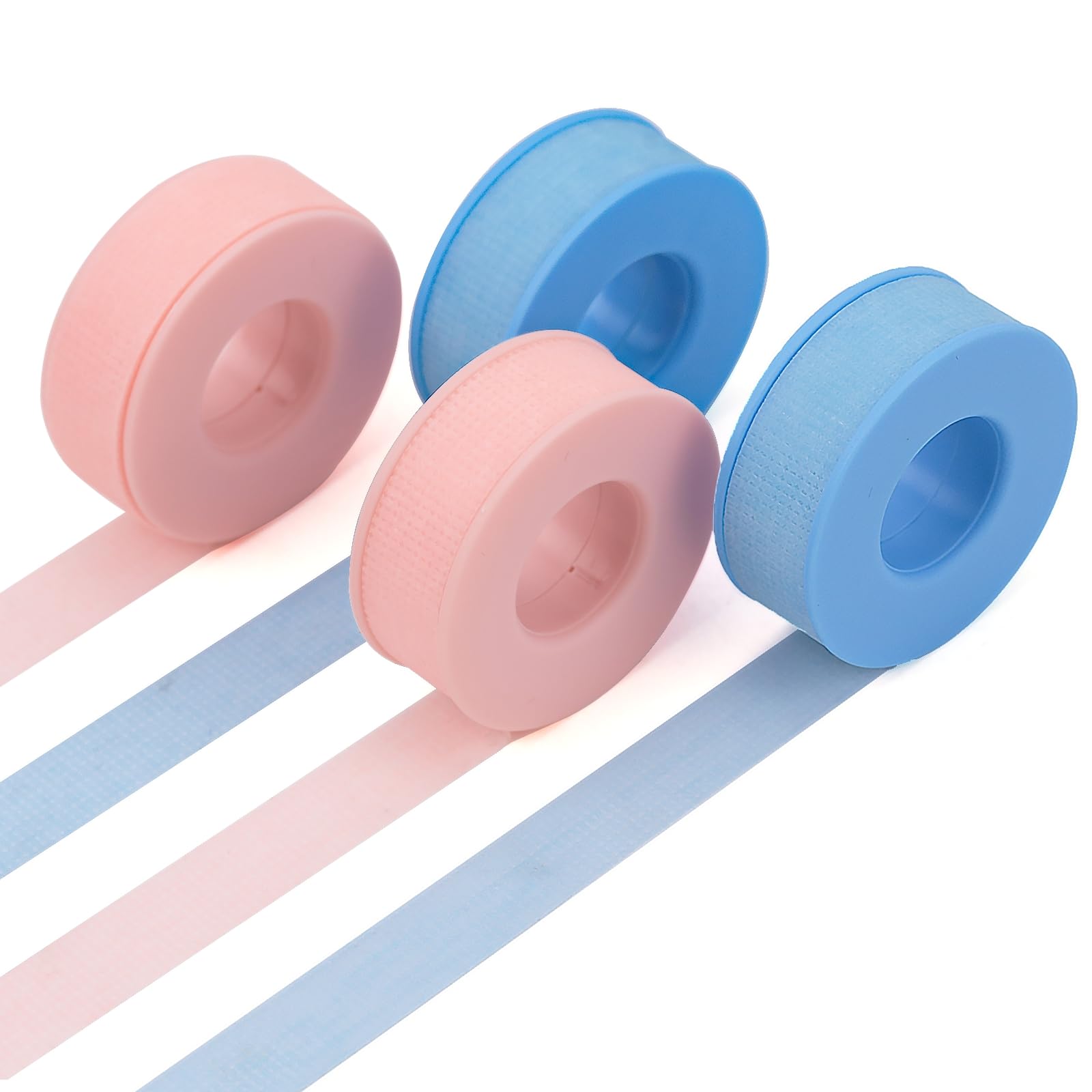 Obeyalash 4 Rolls of Breathable Micropore Tape, Supply Eyelash Extensions, Blue Pink 1.2cm x 14.4m