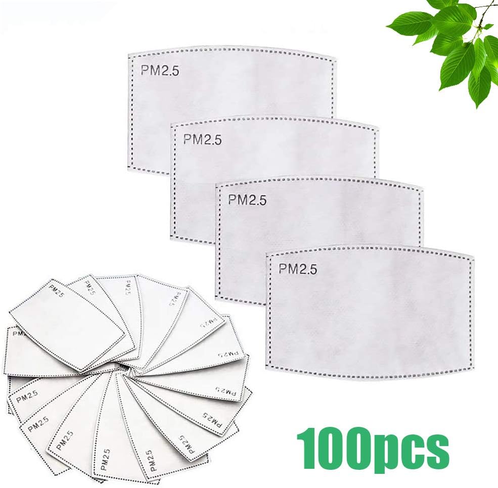 PM2.5Mask Filter Activated Carbon Filter 5 Layers Replaceable Anti Haze Filters Pads Protection Filter Film (100pcs)