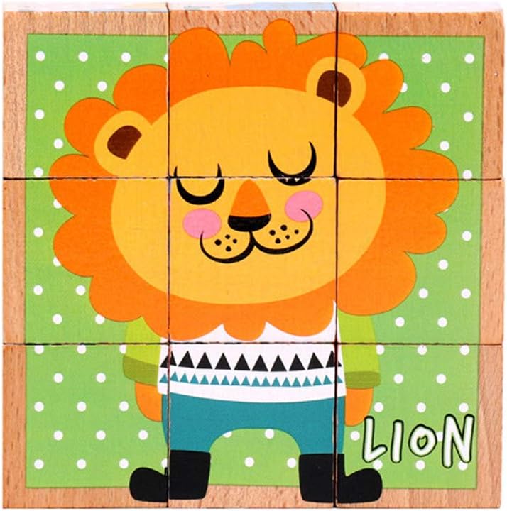 Loneflash Dimensional Puzzle,Wooden Cartoon Multilayer Jigsaw Puzzle Kids Children Educational Toy