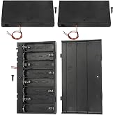 MKBKLLJY 3Pcs 8 AA 12V Thicken Battery Holder Base Box Black Battery Case Holder with ON/Off Switch,Wire,Cover and Mounting Screws,for DIY and dc Equipment