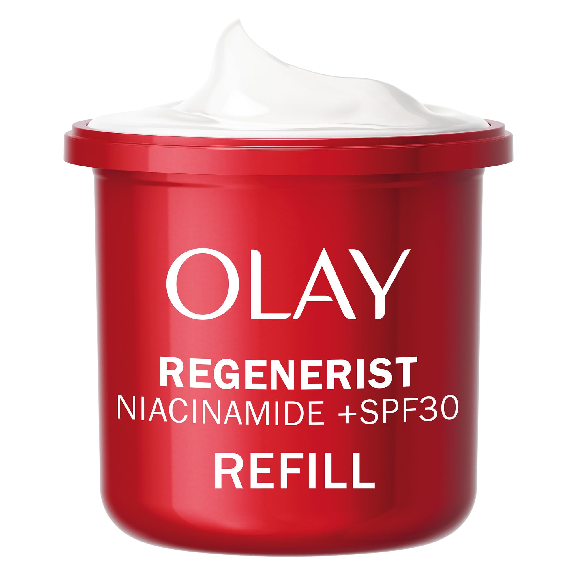 Olay Regenerist Niacinamide Day Cream Face Moisturiser SPF 30 REFILL, Skincare with Niacinamide 99% Purity, Antioxidant Vitamin E, Anti Ageing Skin Care: Renew, Age Defy and Hydrate, Non-Greasy, 50ml
