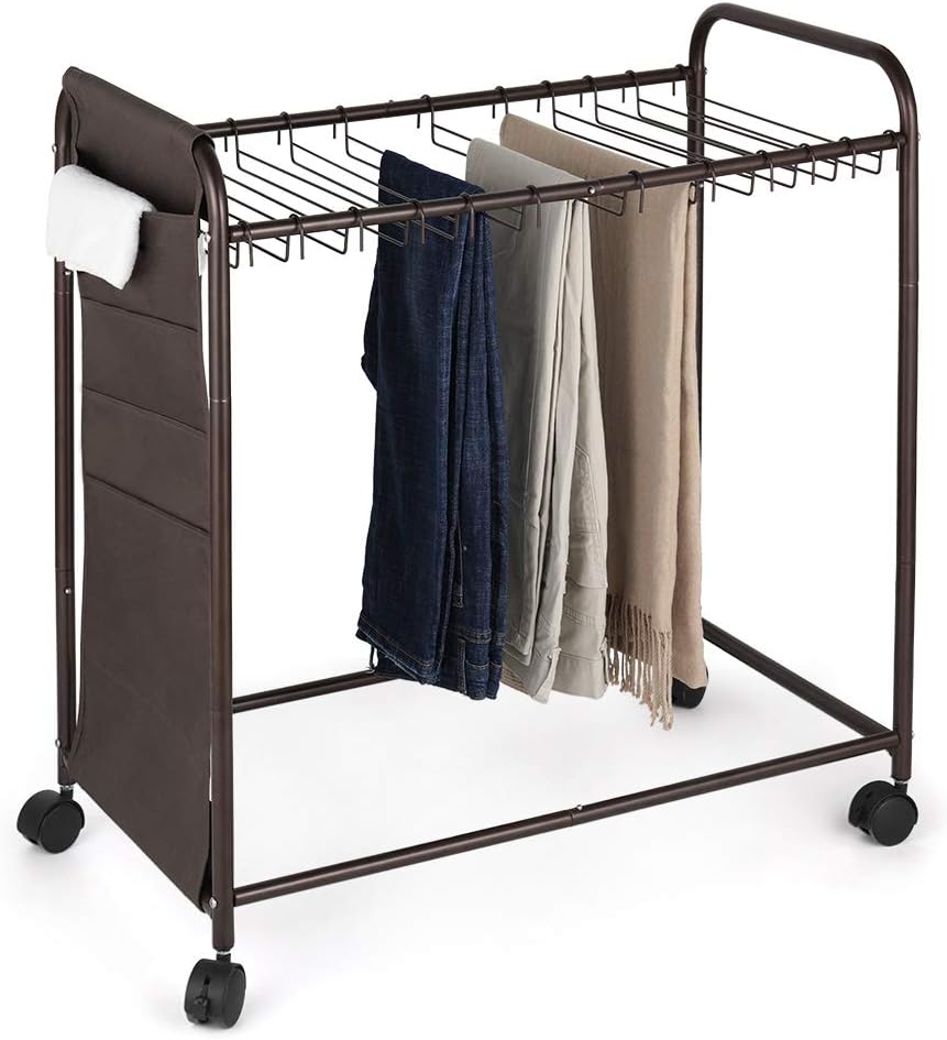 Liheya Pants Hanger Rolling Trouser Trolley Closet