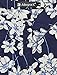 Allegra K Women's Valentine's Day Floral Printed Half Placket Knee Length Sleeveless Spring Belted Dress Large Dark Blue-Floral