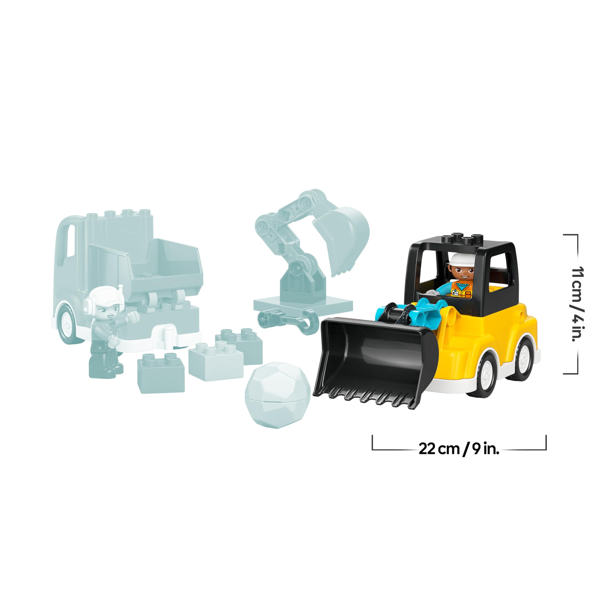 LEGO DUPLO 3-in-1 Baufahrzeuge - Pädagogisches Montessori Spielzeug für Kleinkinder mit Lastwagen, Bagger und Radlader - Geburtstagsgeschenk für Jungen und Mädchen ab 2 Jahren - 10475 7