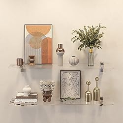 MEISHIDA Clear Acrylic Shelf, Set of 2 Invisible