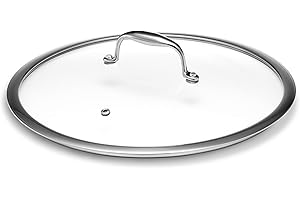 HexClad Tempered Glass Lid, 12-Inch Designed for HexClad Hybrid Cookware, Steam Vented, Dishwasher Safe