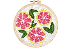 ZUOANLF Punch Needle Kits for Adults & Kids Beginner, Punch Needle Tool with Punch Needle Fabric Hoops Yarns and Sewing Needles, Gifts & Home Wall Decor, 8inch (A)