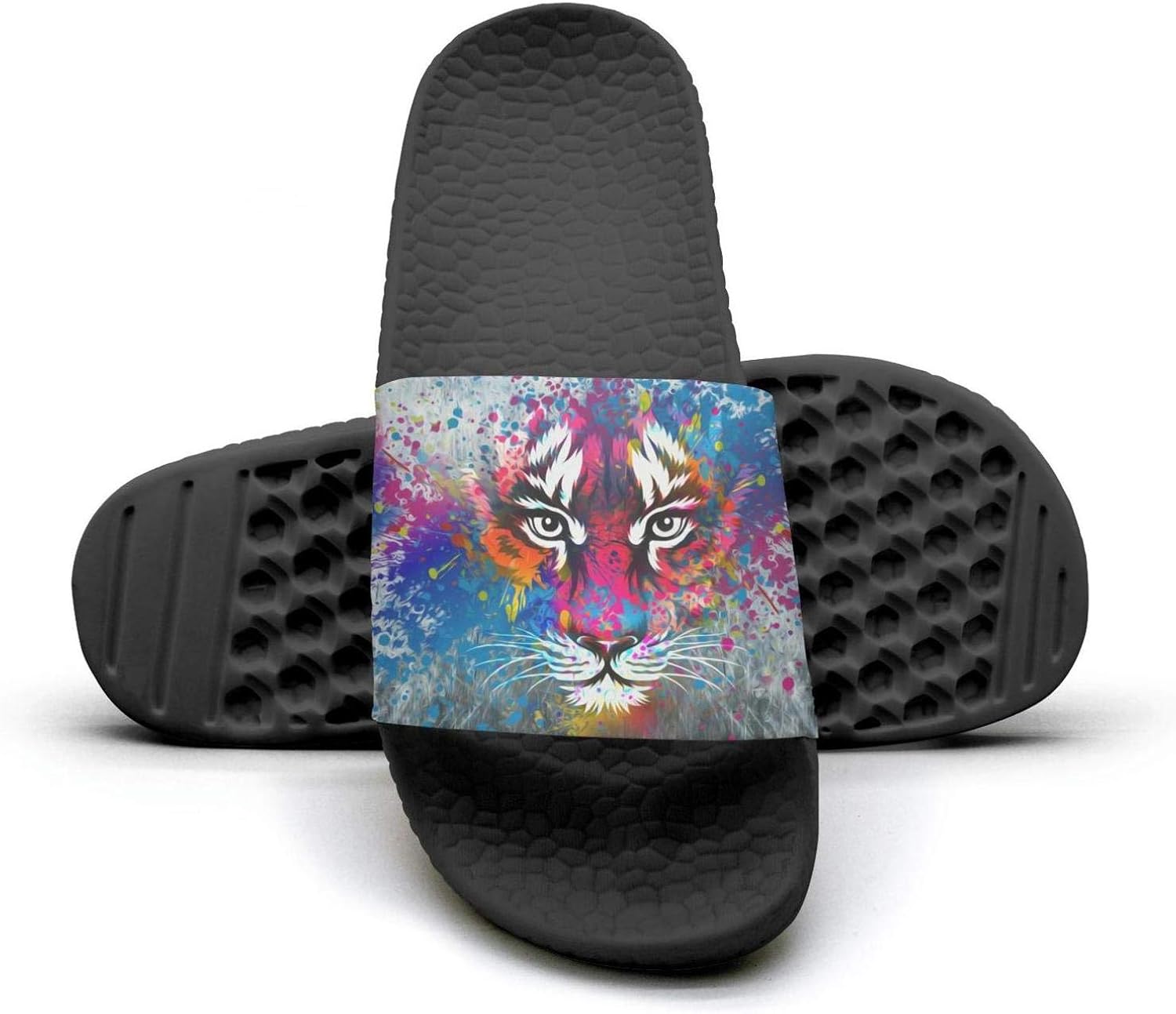 plain black slippers