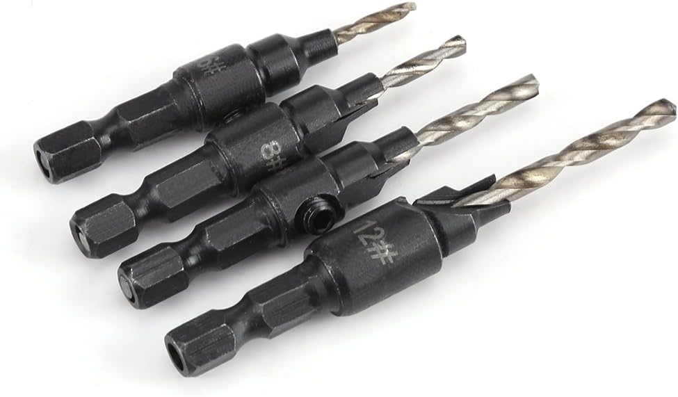 Countersink Drill Bit, 4 Pieces Hex Shank HSS Drill Bits Set Screw Reaming Drill #6#10#13#16 Countersink Drill Bit for Woodworking Tool - Image 3