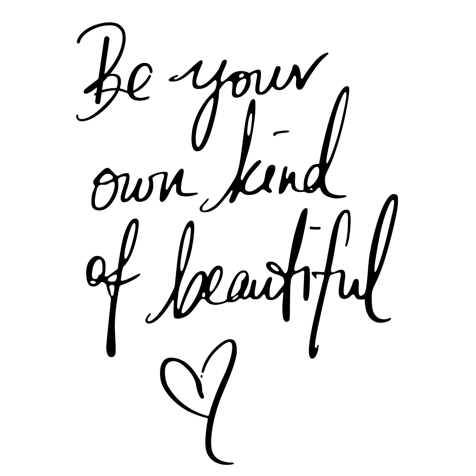 Quanyuchang Inspirational Vinyl Wall Art Decal Be Your Own Kind of Beautiful Quotes Wall Sticker Quote Butterfly Wall Art Home Decor Wallpaper for Living Room Girls Bedroom Home Decoration