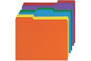BAZYROCK 12Pcs Colored File Folders Letter Size Manilla File Folders with 1/3-cut Tabs Decorative File Pockets for Office School Business Home Organizer (12, Rainbow Color)