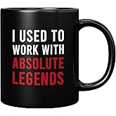 Panvola I Used To Work With Absolute Legend Coworker Gifts Retirement New Job Goodbye Retired Colleague Ceramic Coffee Mug (11 oz, Black)