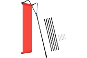 FIXM 6-21FT Adjustable Roof Snow Rake with Milling Cutter & Wheels, Durable Roof Rake with Fabric Slide for Snow/Leaves/Debri