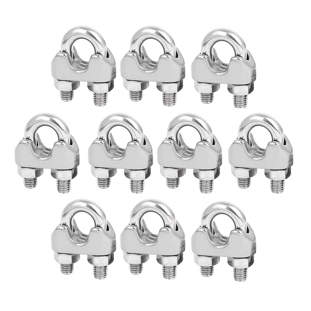 JUNH 10 Pieces M5 UShaped Clamp Wire Rope Clamp UShaped Clamps